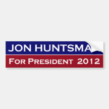 Jon Huntsman President 2012 bumper sticker