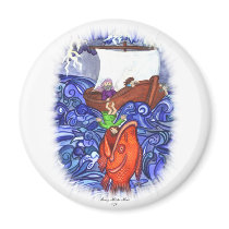 Jonah and the Big Fish Refrigerator Magnet