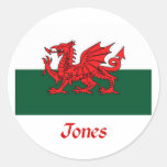 Jones Welsh Flag Stickers