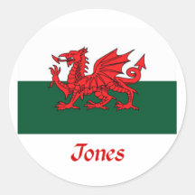 Jones Welsh Flag Stickers
