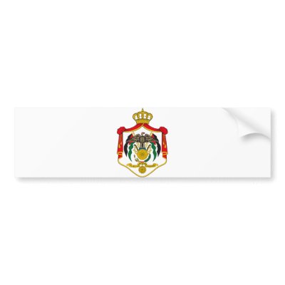Jordan Official Coat Of Arms Heraldry Symbol Bumper Sticker by inquester