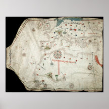 Jorge Aguiar Map - 1492 Poster