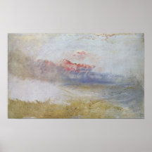 Joseph Mallord Turner - Red sky over a beach Posters
