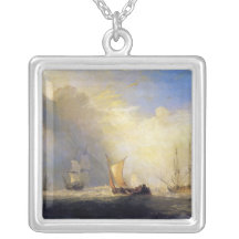 Joseph Mallord Turner - Rotterdam Ferry Boats Personalized Necklace
