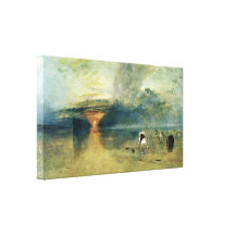 Joseph W Turner - From Calais beach at low tide Gallery Wrap Canvas