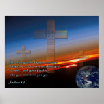 Joshua 1:9 Sunset Crosses Print