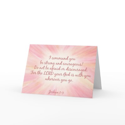 Joshua 1:9 Watercolor Starburst Card by triplelattedesign