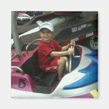 Joshua at the Amusement Park Fridge Magnet
