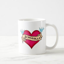 Joshua - Custom Heart Tattoo T-shirts & Gifts Mugs