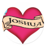 Joshua - Custom Heart Tattoo T-shirts & Gifts stickers
