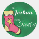 Joshua Personalised Christmas Label77 Round Stickers