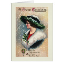 "Joy Attend You" Vintage Christmas Card