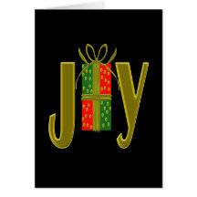 JOY black Greeting Cards