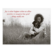 Joy is what happens when w... post cards