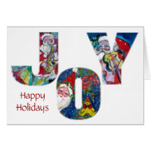 JOY MUSICAL SANTA CHRISTMAS GREETINGS GREETING CARD
