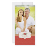 Joy ornament christmas customizable photo card