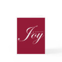 Joy red simple Christmas holiday business logo cards