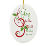 Joy to the World Christian Christmas Carol Music Christmas Ornaments