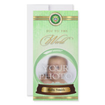 Joy to the World Snow Globe Green