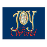 Joy to the World with Stained Glass Nativity Post Cards