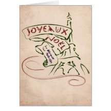 Joyeaux Noël Eiffel Tower Christmas Card