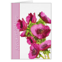 joyeux anniversaire (french happy birthday) anemon card