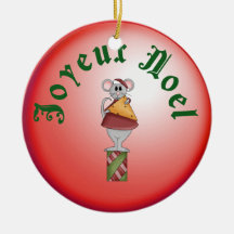 Joyeux Noel - Cute French Christmas Mouse Ornaments