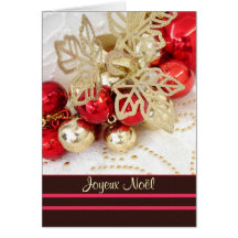 Joyeux Noël French Christmas - baubles Greeting Card