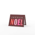 Joyeux Noel funky pink red chic christmas holiday cards