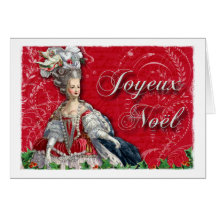 Joyeux Noel Marie Antoinette Christmas Greeting Cards