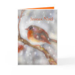 joyeux noel robin and snowflakes greeting card