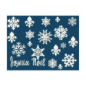 Joyeux Noel with Snowflakes Cards, Postcards
