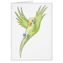 Joyful Budgerigar Budgie Greeting Cards