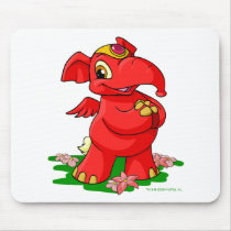 Joyful red Elephante in Shenkuu mousepads