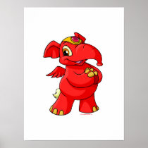 Joyful red Elephante posters