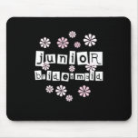 Jr. Bridesmaid White on Black Mouse Pad