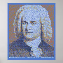 JS Bach text portrait Posters