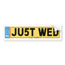 JU5T WED BUMPER STICKER