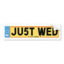 JU5T WED BUMPER STICKER