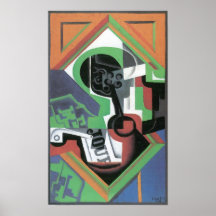 Juan Gris - Whistle and fruit bowl of grapes Posters