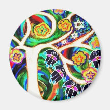 Judaica Hamsa Ivory Tree Of Life Fridge Magnet