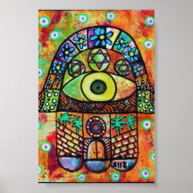 JUDAICA HAMSA THE CITY POSTERS