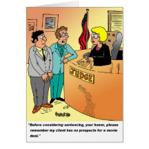 Judge / Defendant ? Lawyer cartoon humour Card