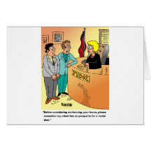 Judge / Defendant ? Lawyer cartoon humour Greeting Card
