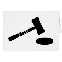 Judge hammer greeting card
