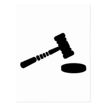 Judge hammer post card