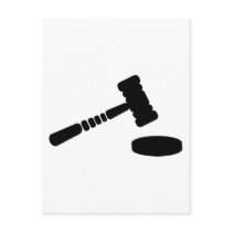 Judge hammer post card