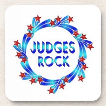 Judges Rock Red Stars Beverage Coaster