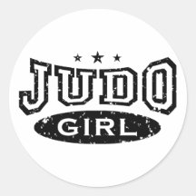 Judo Girl Round Stickers