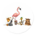 Jug Band O' Birds Stickers